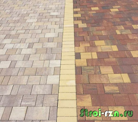 Старый город + листопад разделение тычком мощение тротуарной плитки в Рязани